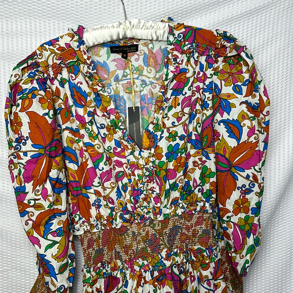 NWT House of Harlow 1960 puff Half sleeves Floral Dress - Picture 7 of 16
